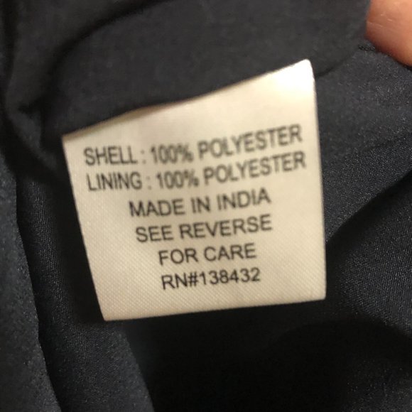 Navy Blue Dress with Light Blue Fan Pattern - Forever - Size L - Picture 6 of 8